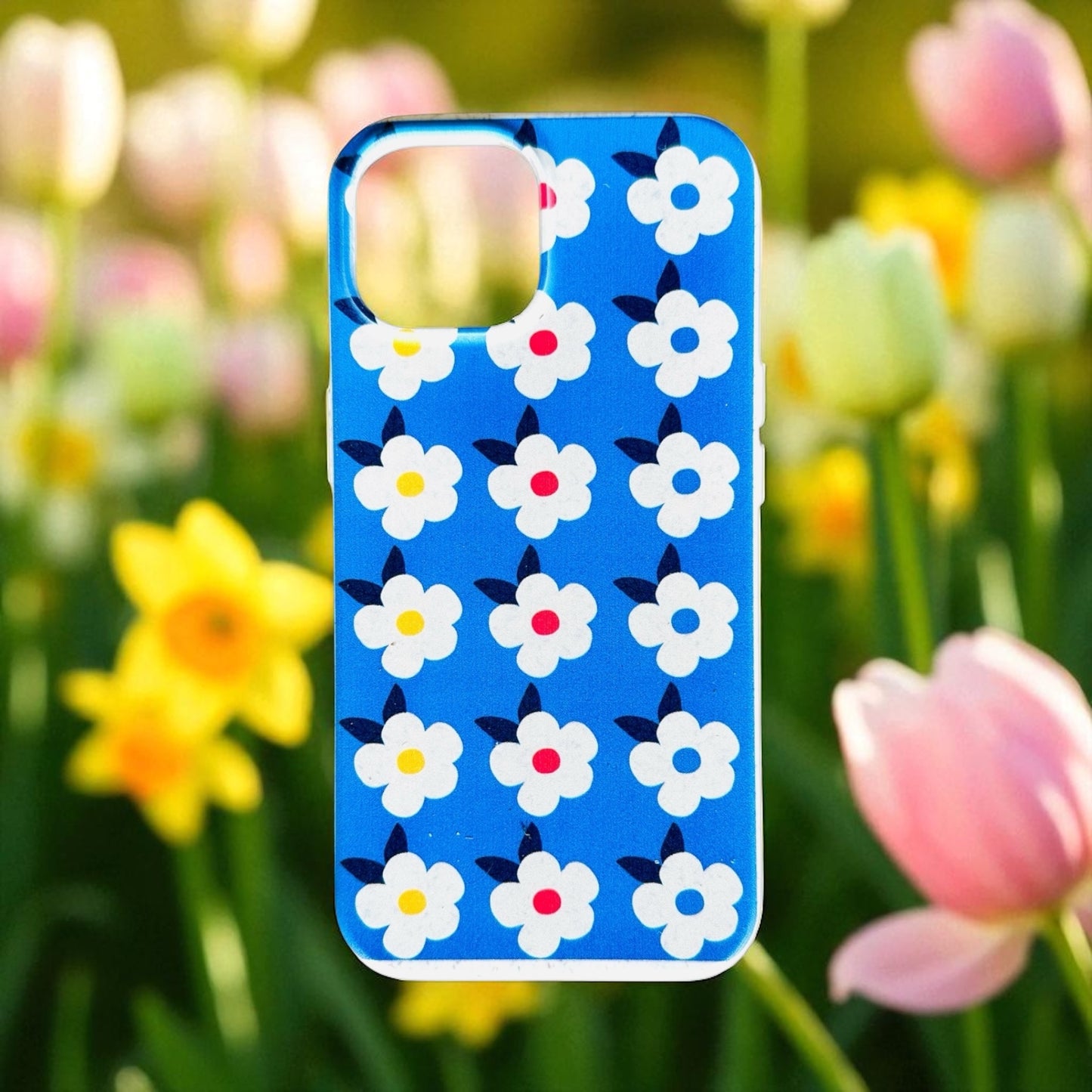 Retro Floral Tough Phone Case in Ocean Blue - Google Samsung Iphone