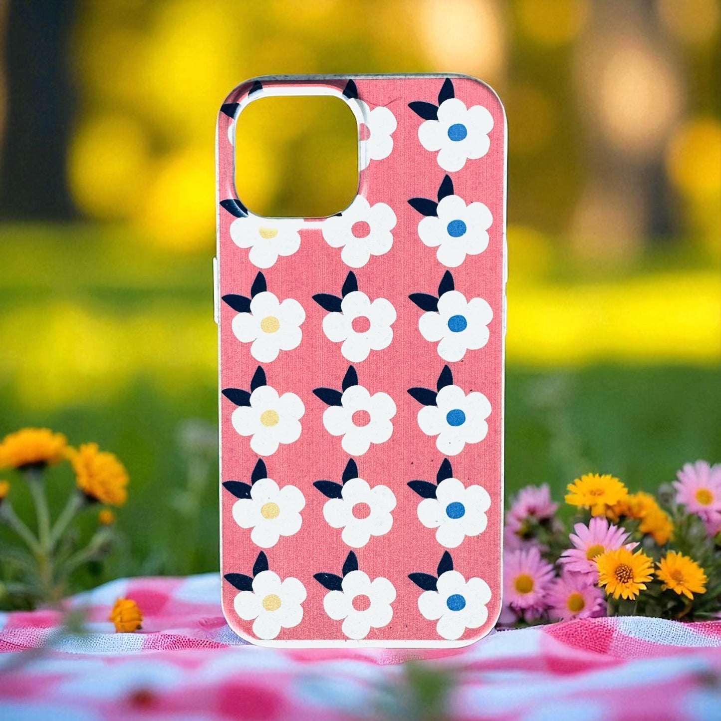 Retro Floral Tough Phone Case in Coral Pink - Google Samsung Iphone - Enamelhappy