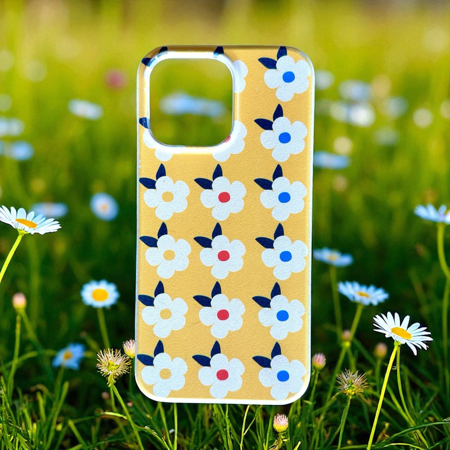 Retro Floral Tough Phone Case in Honey Yellow - Google Samsung Iphone