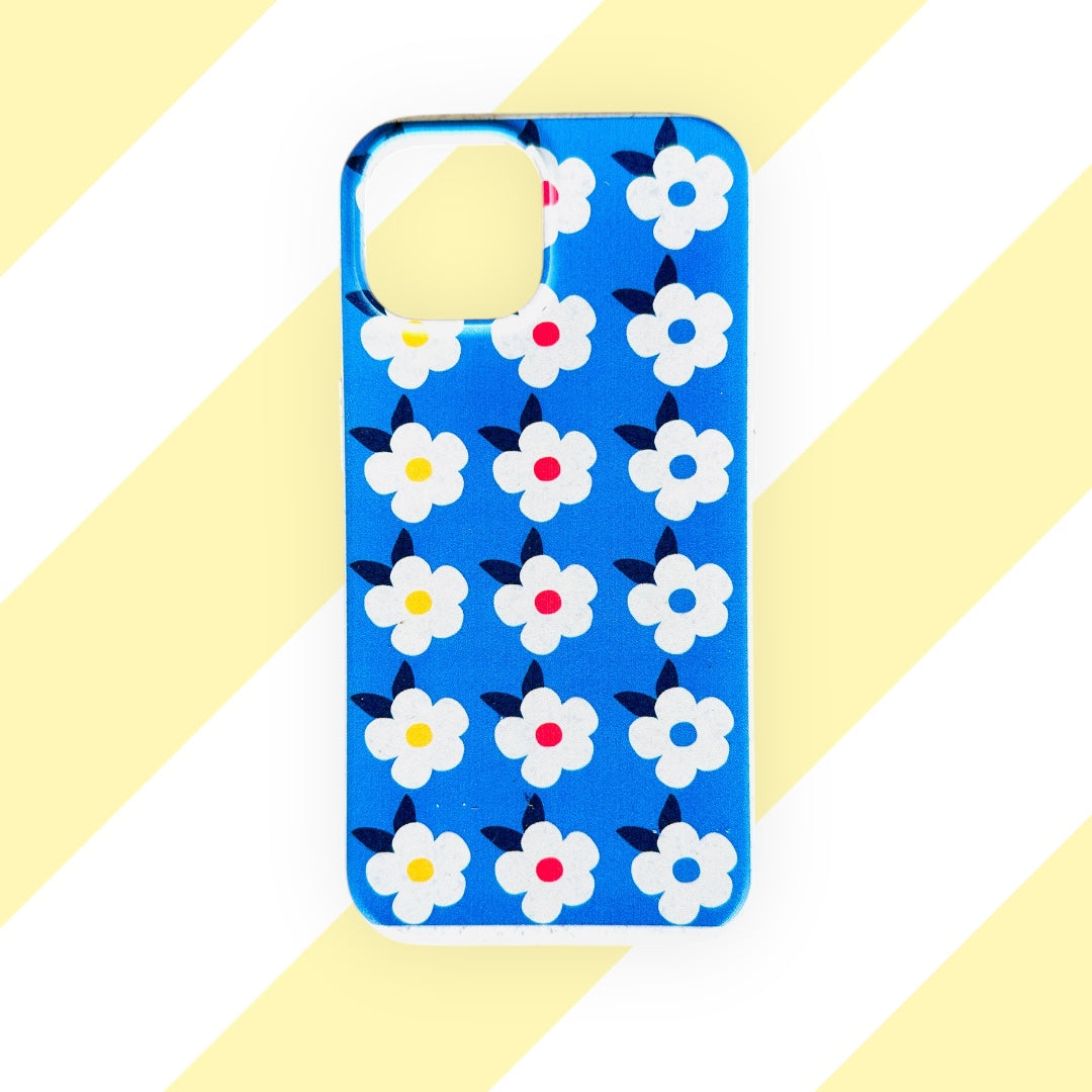 Retro Floral Tough Phone Case in Ocean Blue - Google Samsung Iphone