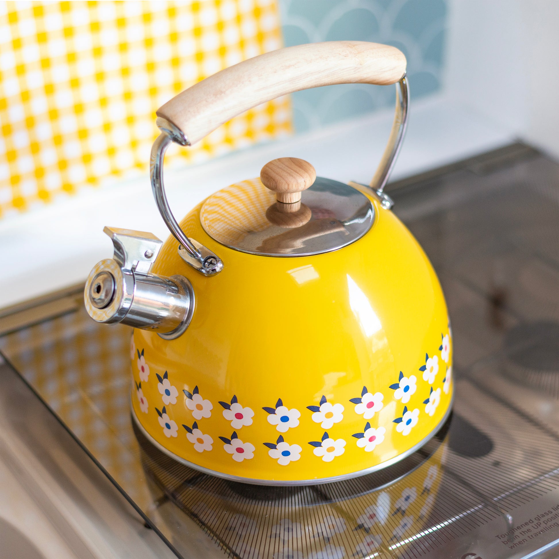 2.5L Whistling Kettle Stainless Steel Honey Yellow - Enamelhappy - Enamelhappy