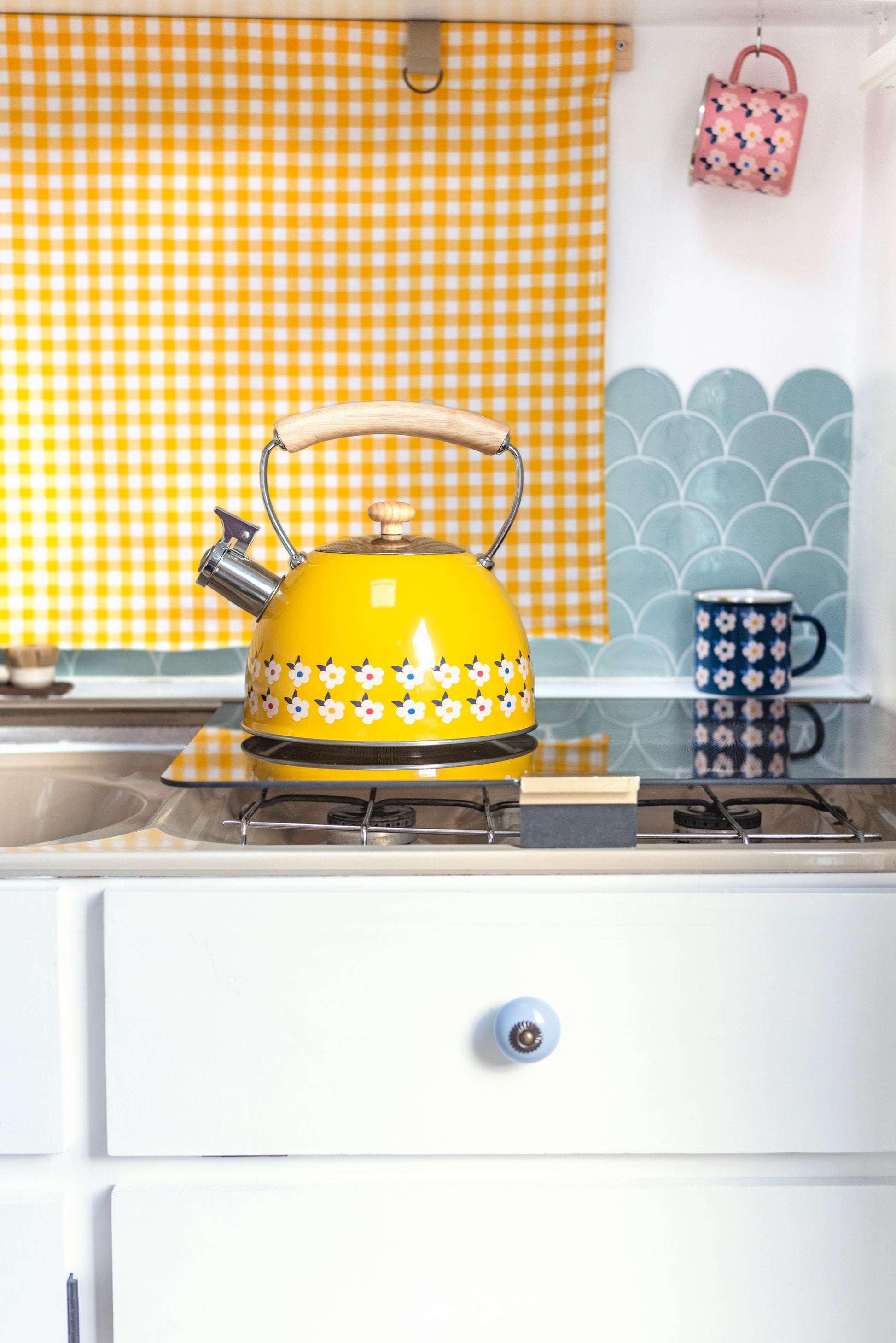 2.5L Whistling Kettle Stainless Steel Honey Yellow - Enamelhappy - Enamelhappy