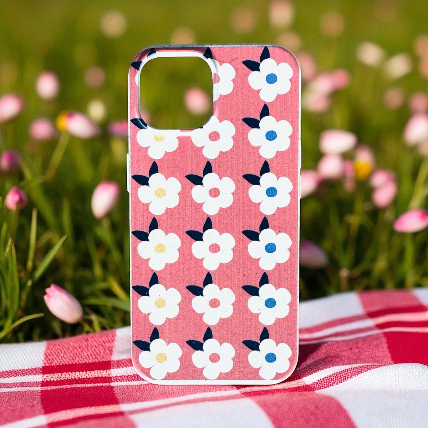 Retro Floral Tough Phone Case in Coral Pink - Google Samsung Iphone