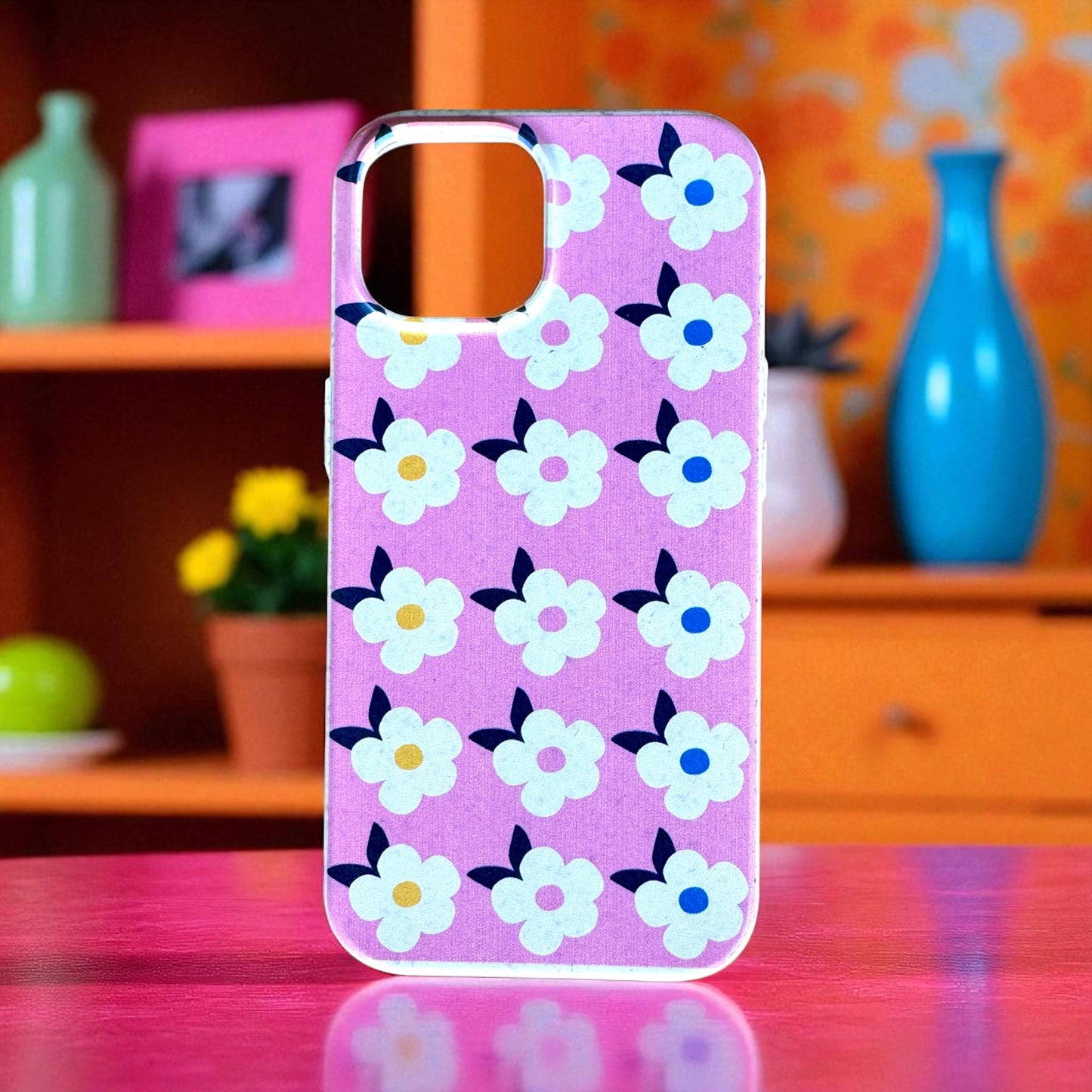 Retro Floral Tough Phone Case in Rose Pink - Google Samsung Iphone