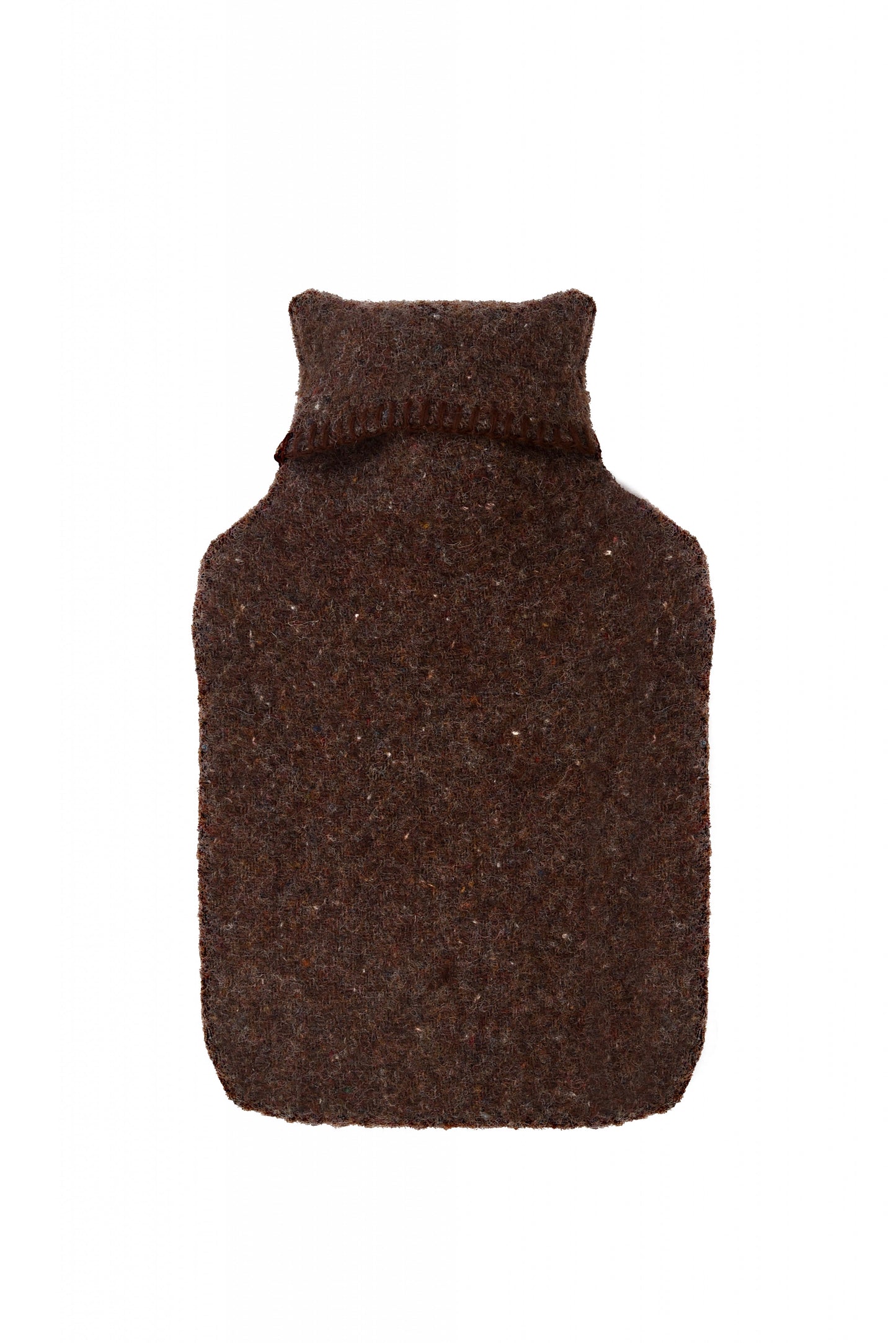 Tweedmill-Wärmflasche aus recycelter Wolle mit Diagonalstreifen in Latte