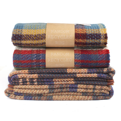 Tweedmill Recycled Wool Rug/Blanket /Throw - Rustic Random Unique Eco Sustainable Multi-Coloured 120cm x 150cm