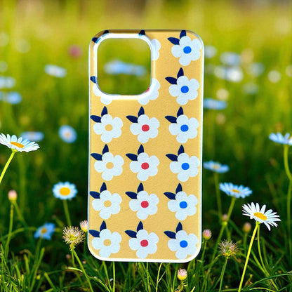 Retro Floral Tough Phone Case in Honey Yellow - Google Samsung Iphone