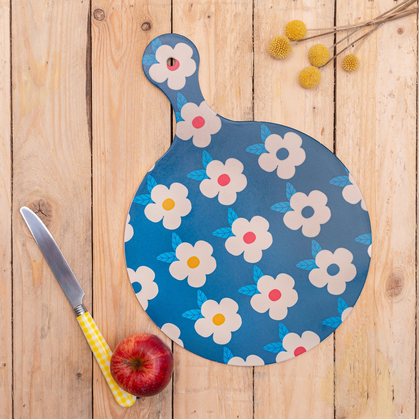 Chopping Board Navy Midnight Retro Floral - Enamelhappy