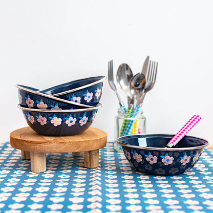 Beautiful Enamel Bowls in Midnight Navy Blue - Enamelhappy