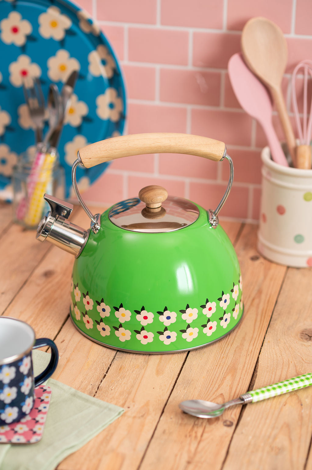 2,5 l Pfeifkessel aus Edelstahl, honiggelb – Emaillehappy