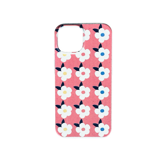Retro Floral Eco Compostable Phone Case in Coral Pink - iPhone Samsung