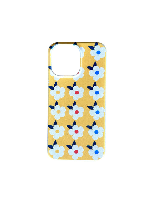 Retro Floral Eco Compostable Phone Case in Honey Yellow - iPhone Samsung