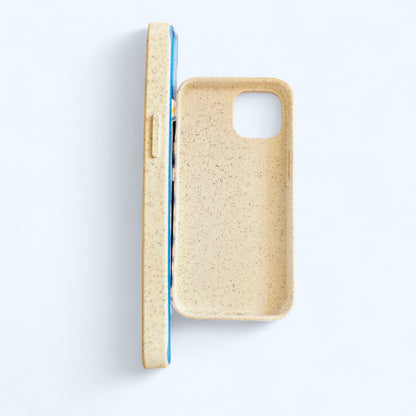 Retro Floral Eco Compostable Phone Case in Ocean Blue - iPhone Samsung