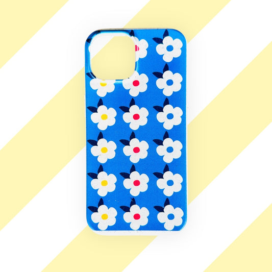Retro Floral Eco Compostable Phone Case in Ocean Blue - iPhone Samsung