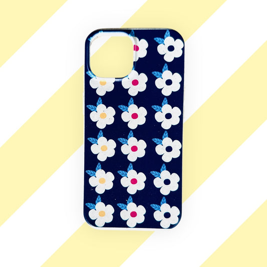 Retro Floral Eco Compostable Phone Case in Midnight Navy - iPhone Samsung