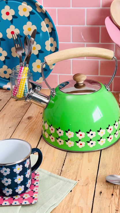 2,5 l Pfeifkessel aus Edelstahl, honiggelb – Emaillehappy