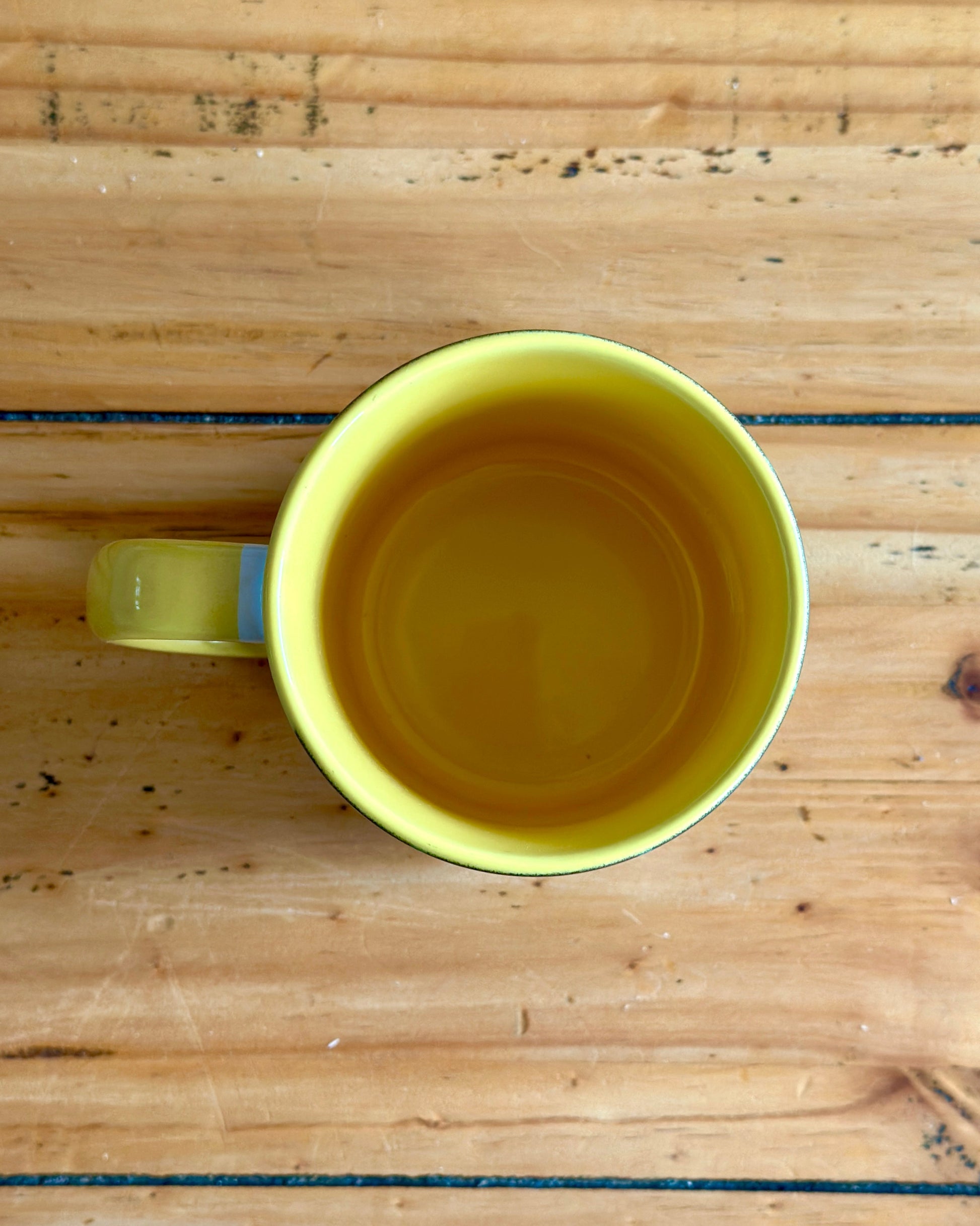 Retro Floral 11oz Ceramic Mug - Midnight Navy with Yellow. - Enamelhappy