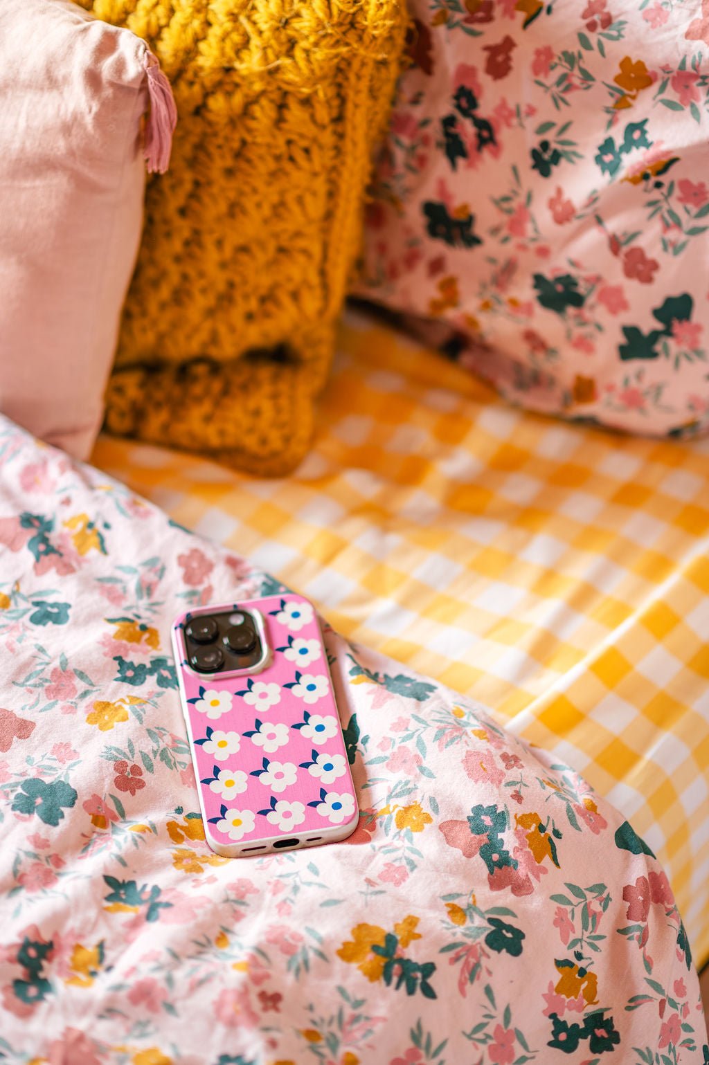 Retro Floral Tough Phone Case in Rose Pink - Google Samsung Iphone - Enamelhappy