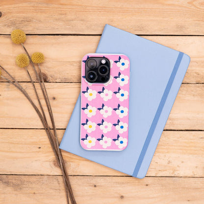 Retro Floral Tough Phone Case in Rose Pink - Google Samsung Iphone - Enamelhappy