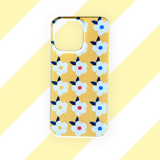 Retro Floral Eco Compostable Phone Case in Honey Yellow - iPhone Samsung