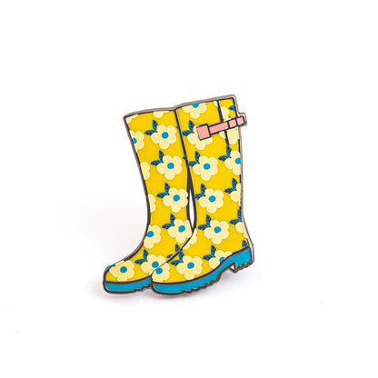 Insigne d'épinglette en émail Wellies - Emailhappy